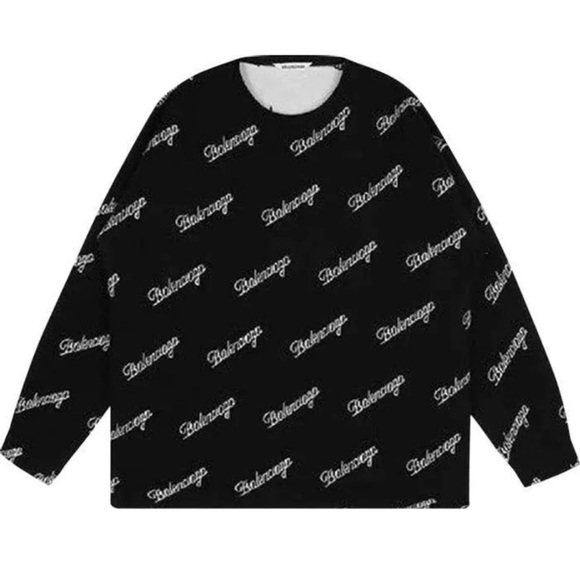 100% authentic all over script Balenciaga sweater BNWT - Picture 4 of 11